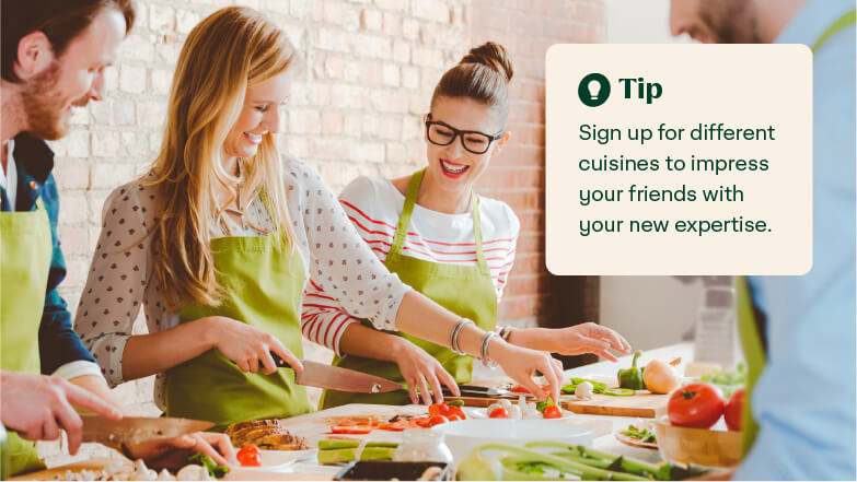 cooking class with friends