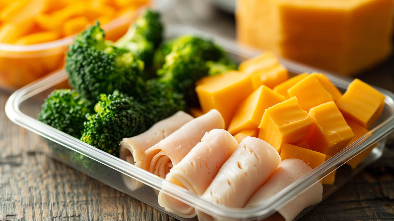 cheese, deli turkey and veggie box