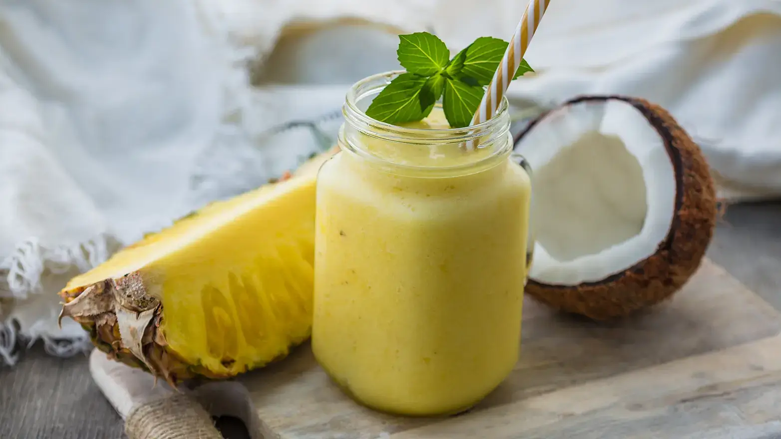 Photo of tropical coconut smoothie