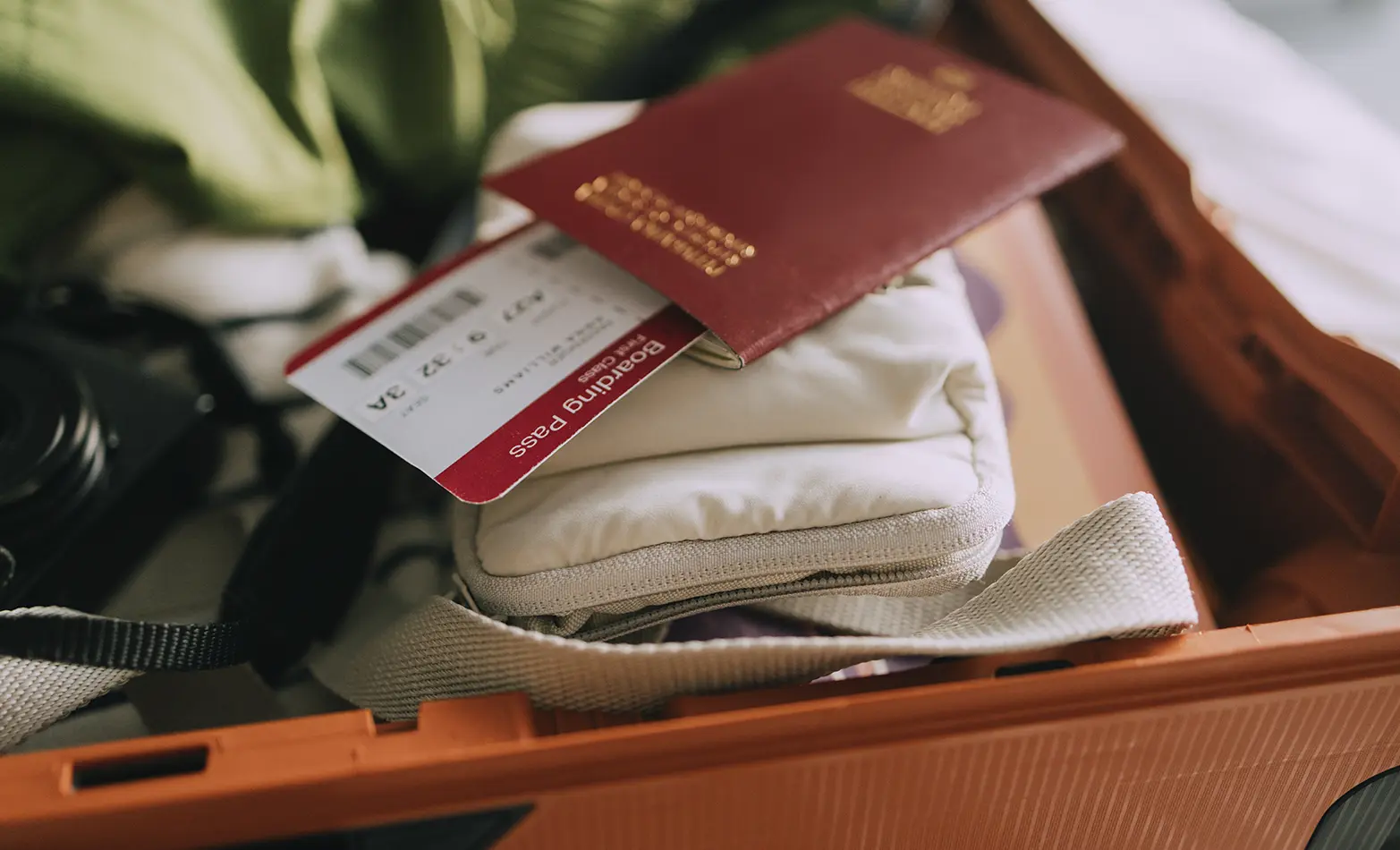 A photo of plane tickets.