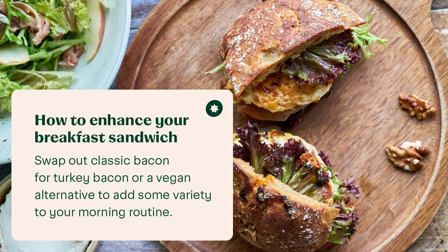 Crusty bread egg sandwich