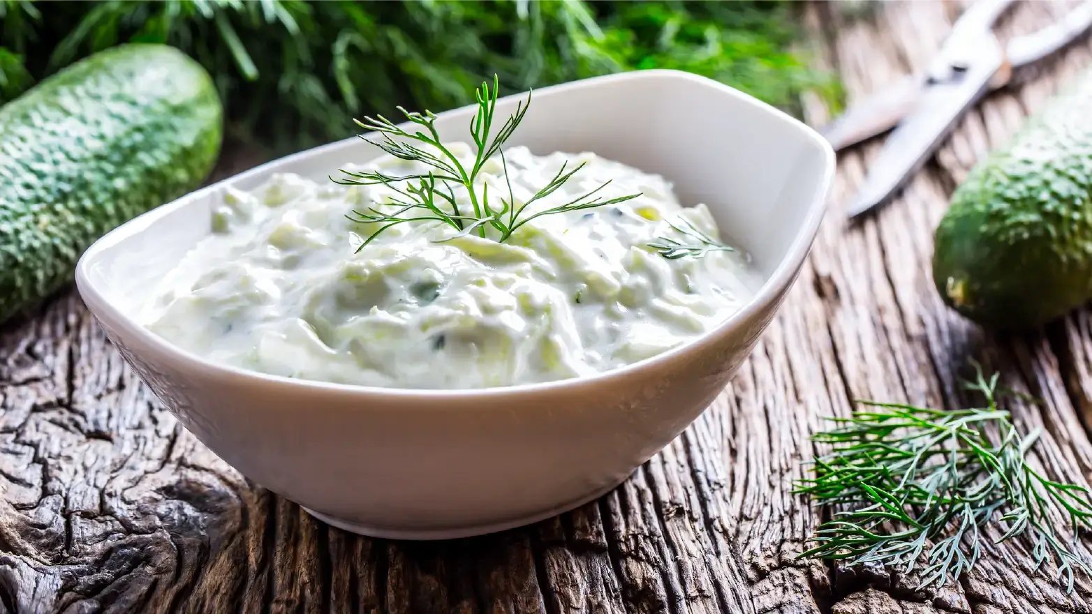 large bowl of tzatziki