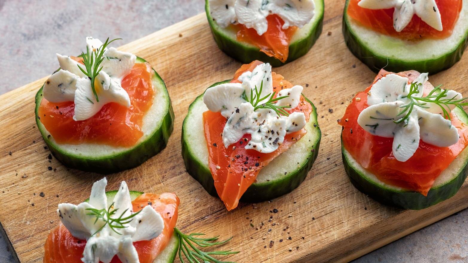 Image of smoked salmon cucumber bites