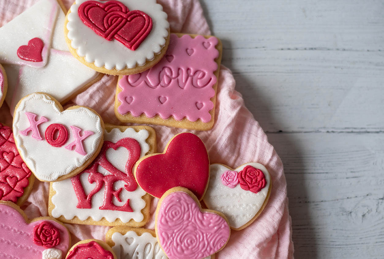 Valentine shortbread cookies