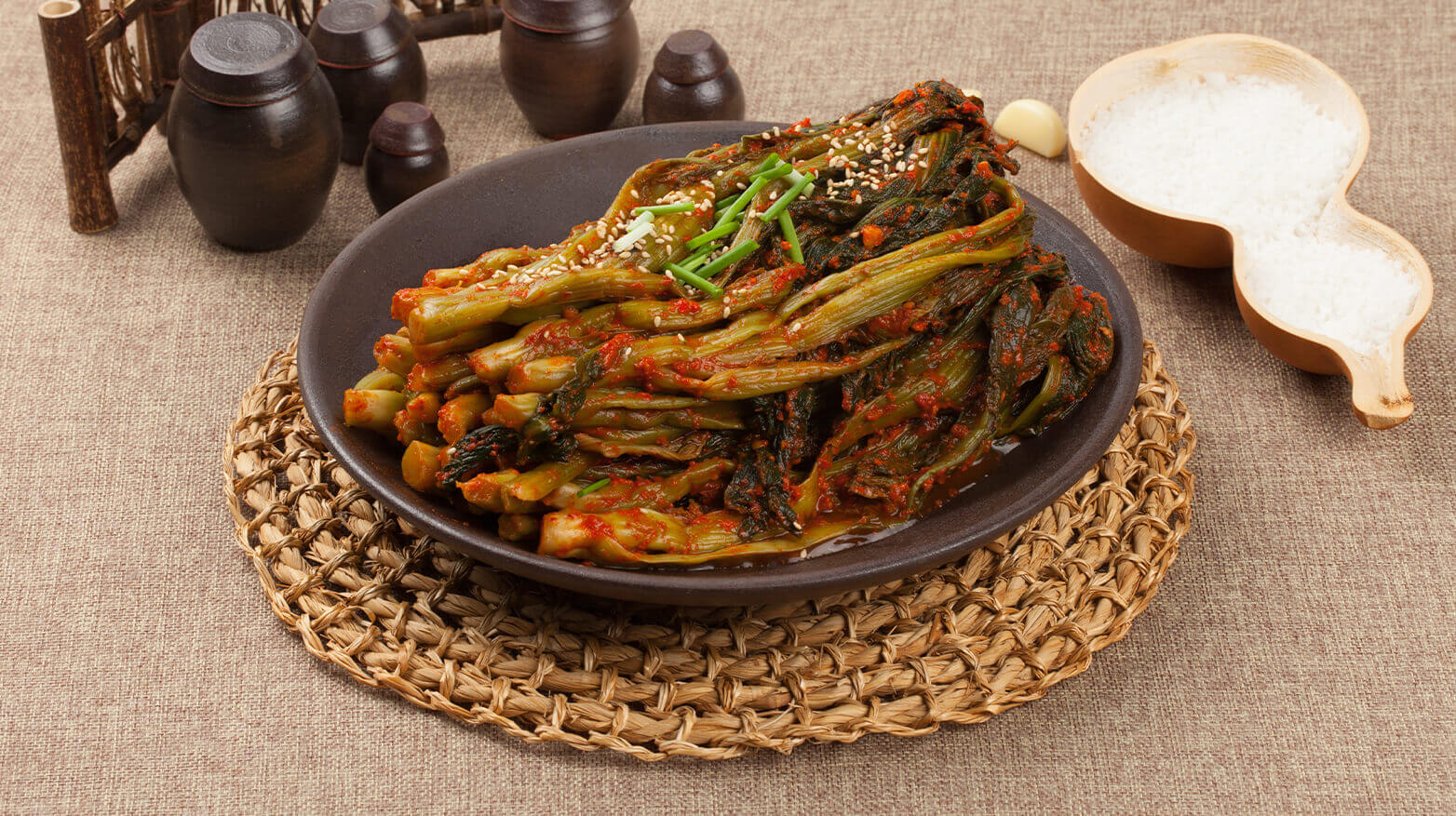 Plate of spicy mustard greens