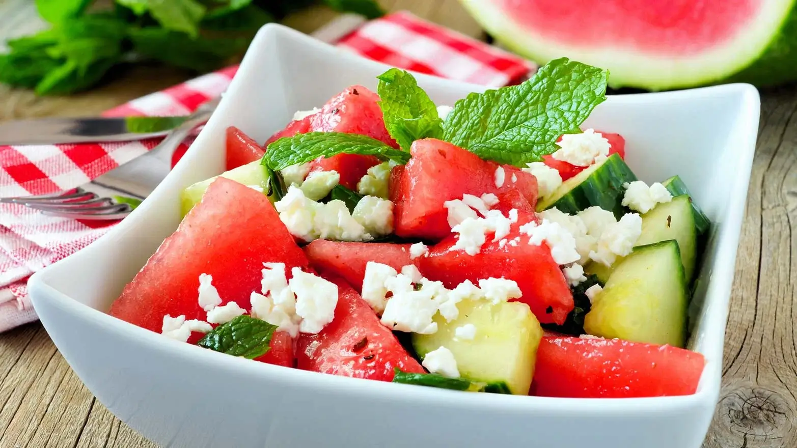 Watermelon salad with feta