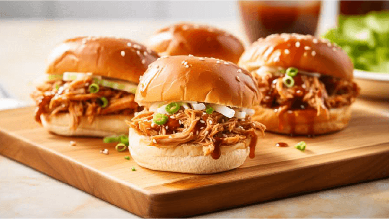 pulled chicken sliders