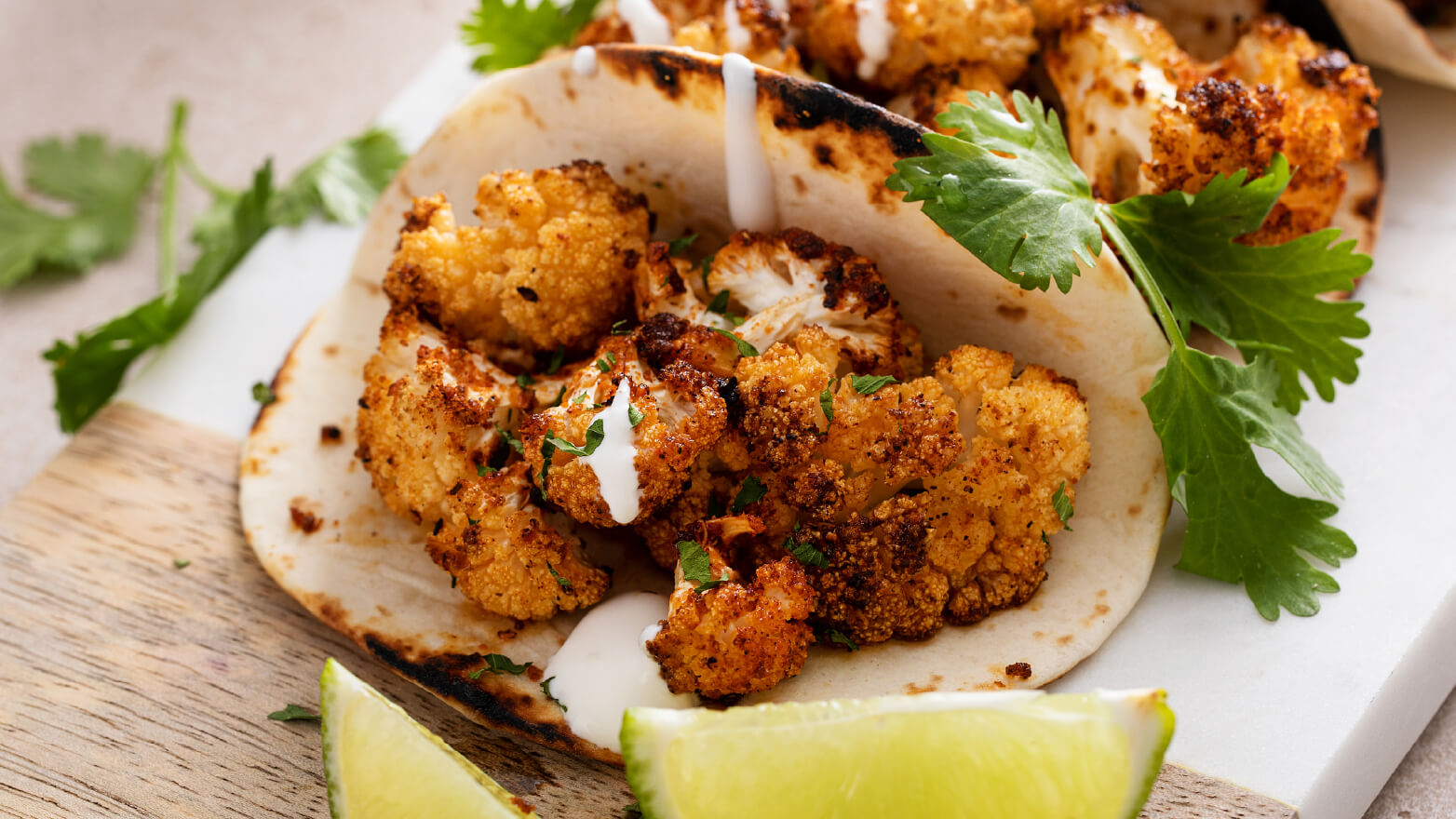 buffalo cauliflower tacos