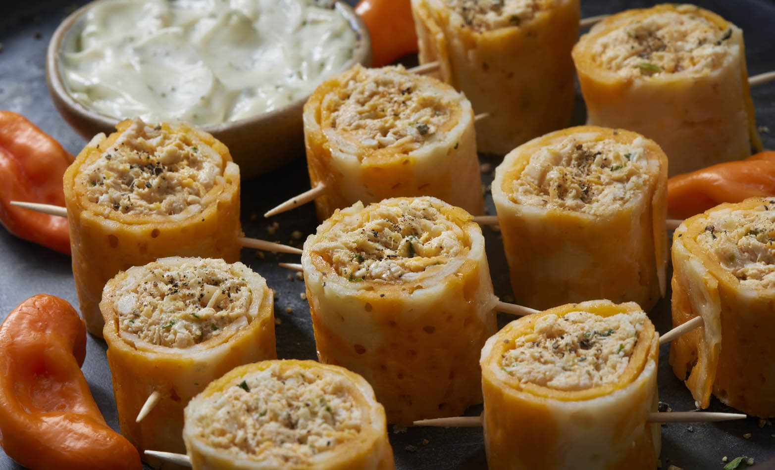 chicken pinwheels with toothpicks