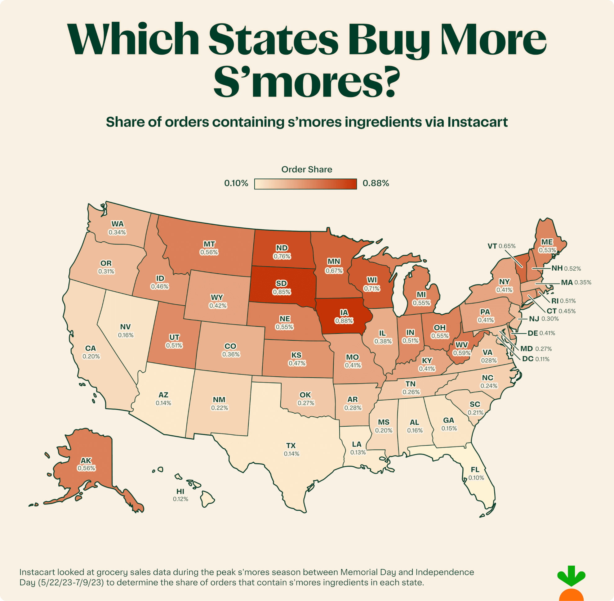 S'mores U.S. Heat Map
