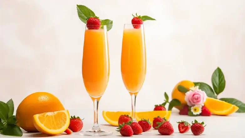 Fruit bellini with fresh fruit