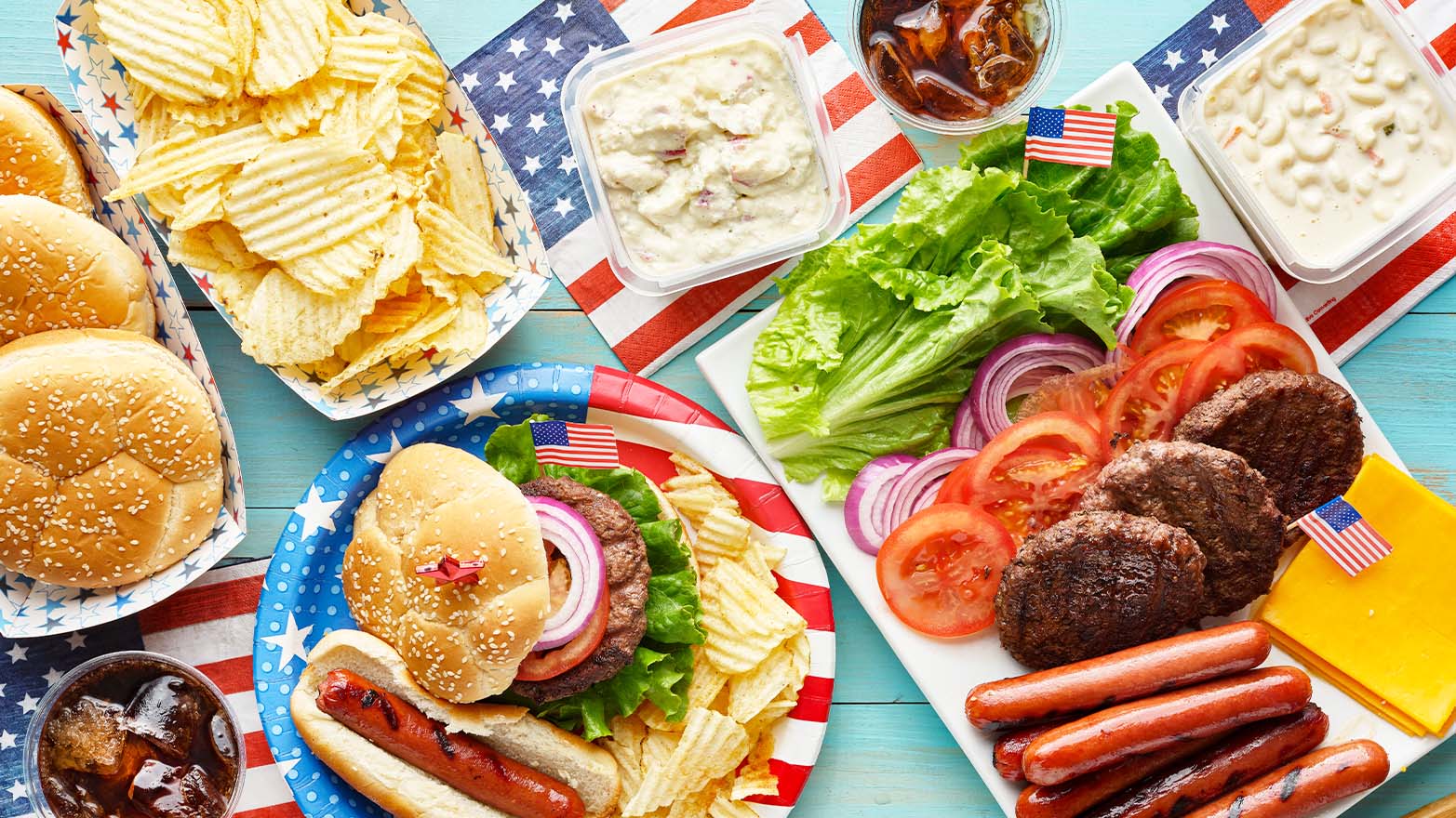 American, patriotic serving trays