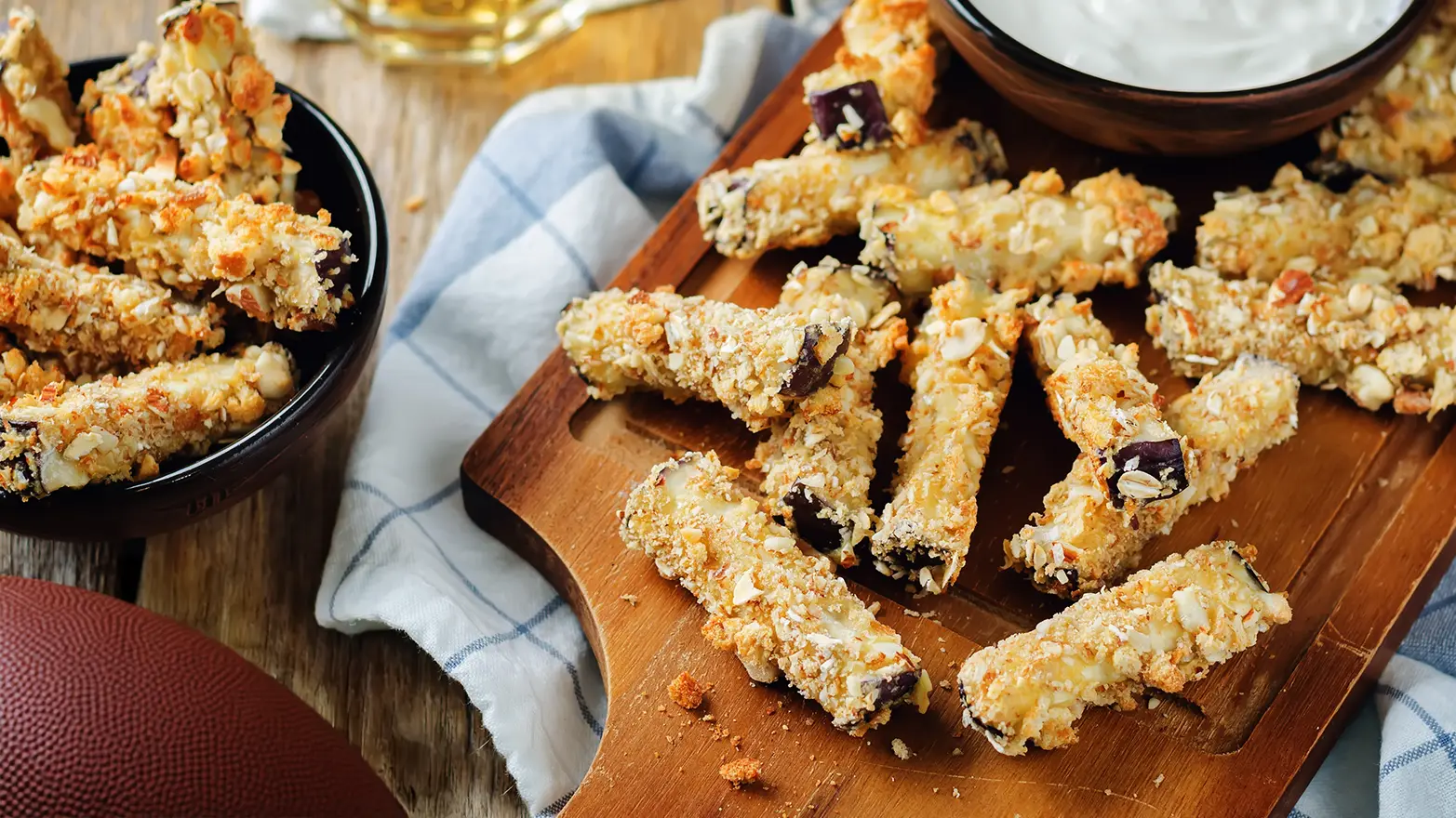 Crispy eggplant fries served with a greek yogurt dip.