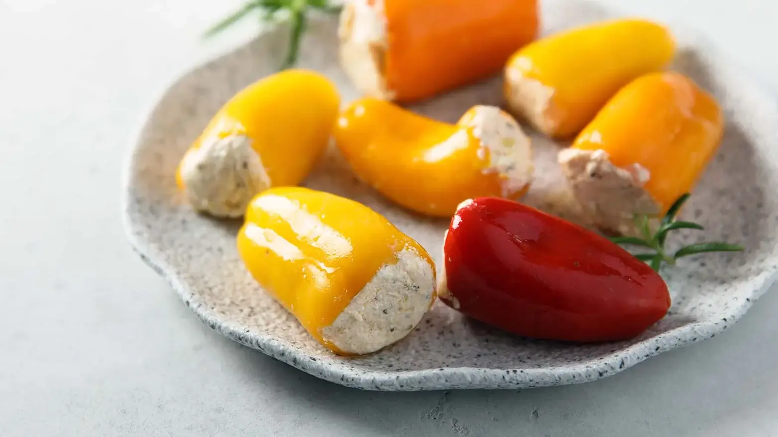 Cheese-stuffed baby peppers