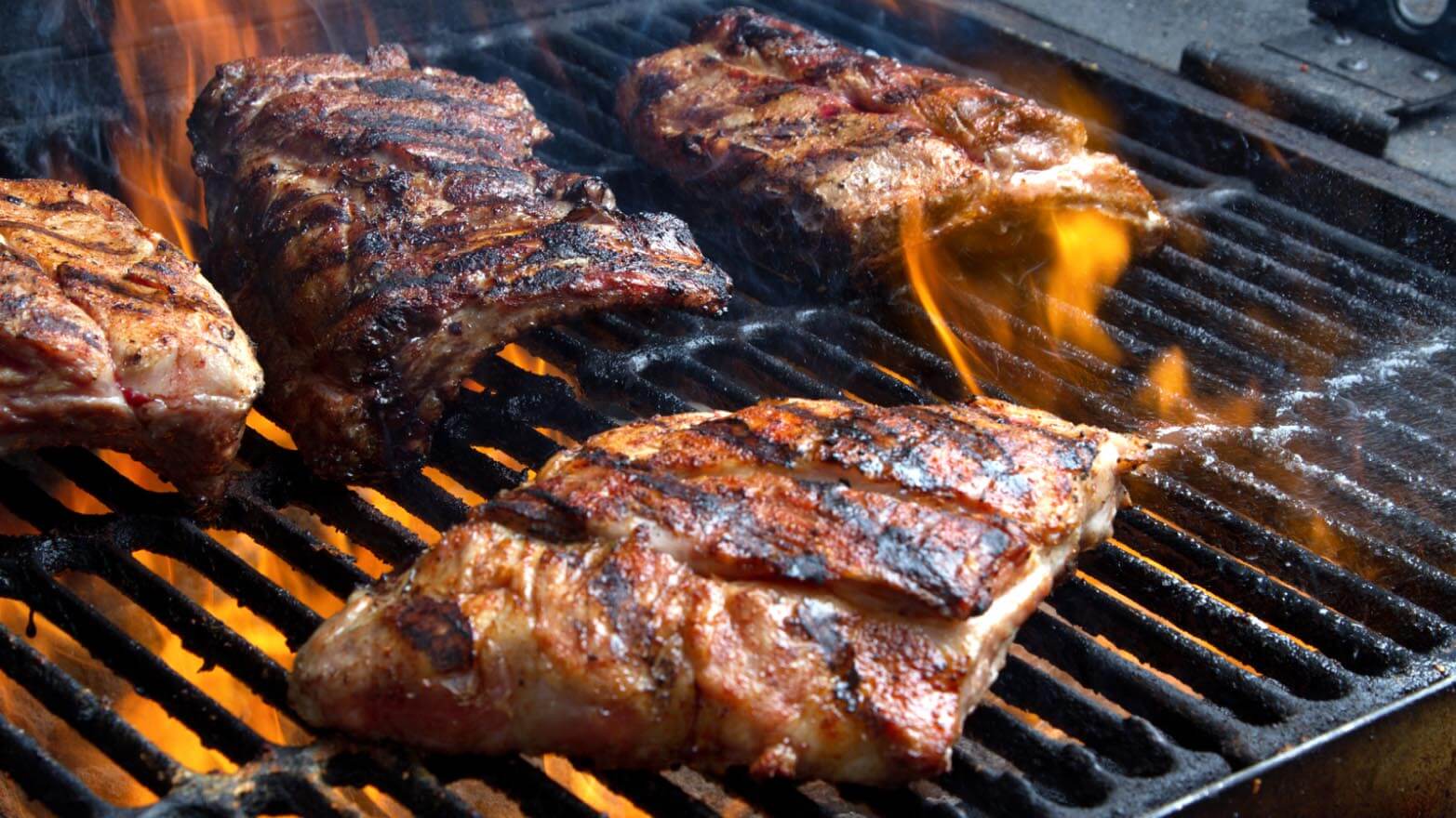 pork ribs on grill for Labor Day