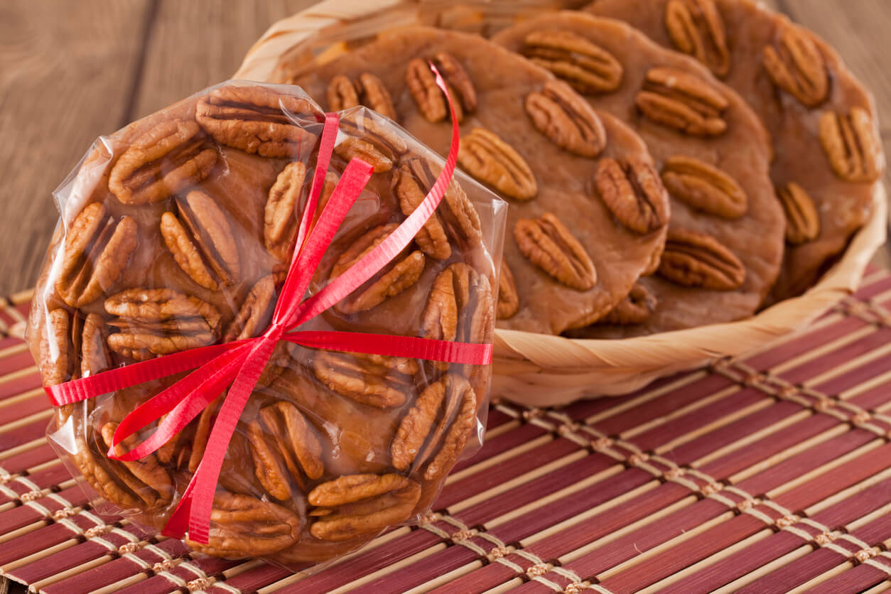 Basket with Mexican Candy, Made with Goat Milk, Sugar, and Pecans,