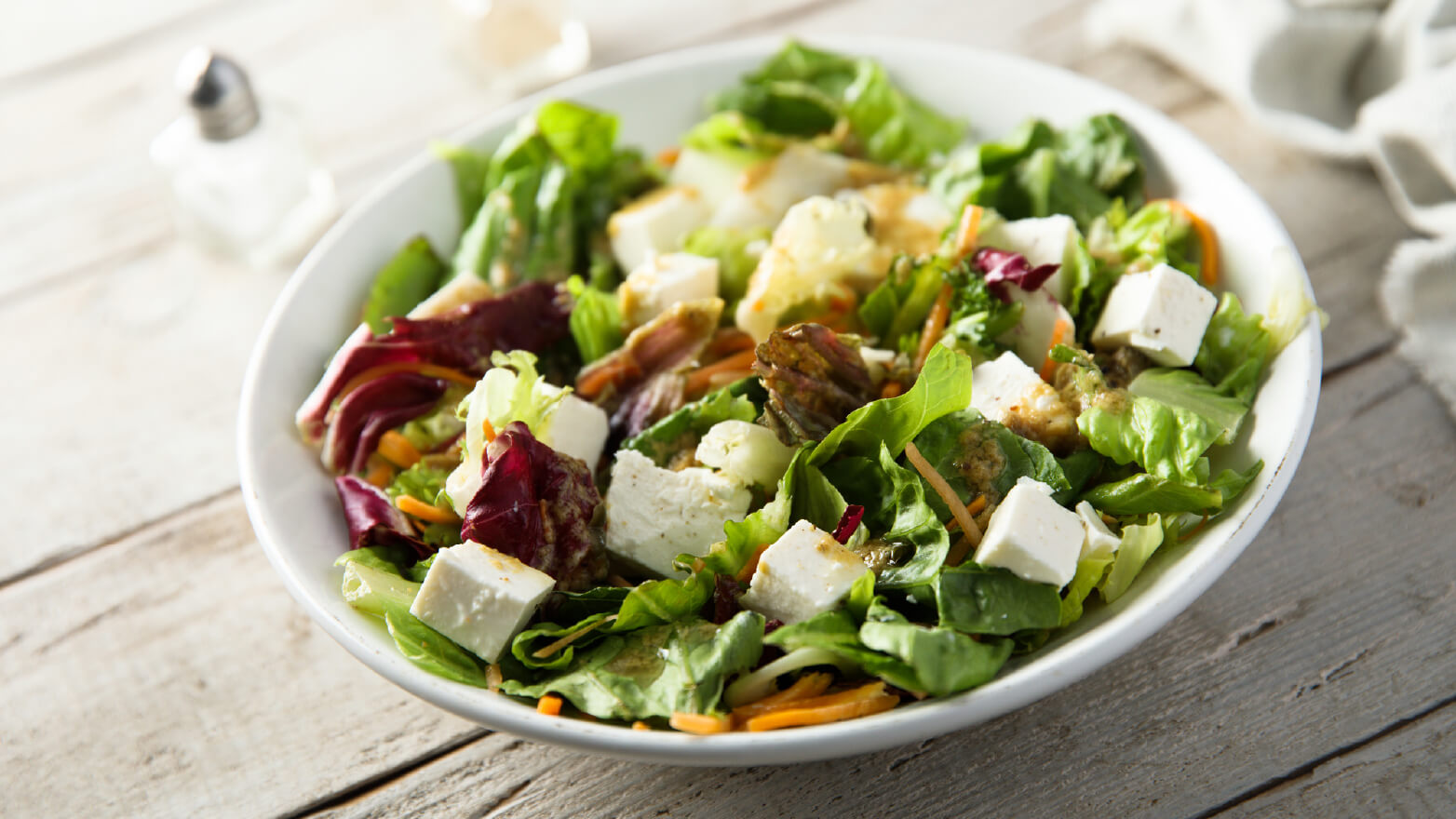 Goat cheese salad with honey mustard vinaigrette