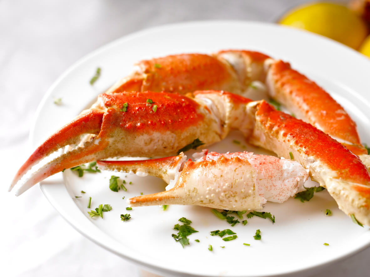 King Crab Plate with Grilled Prawn.