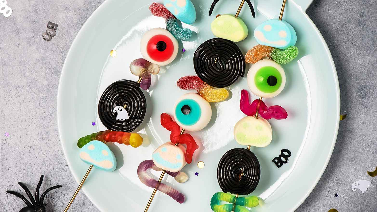 Halloween candy kabobs