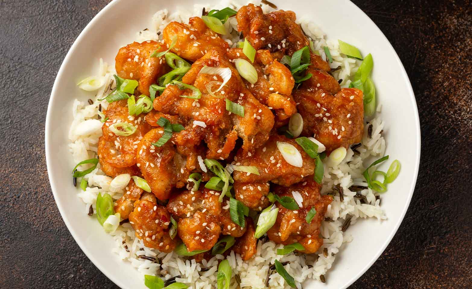 Stock image of sesame chicken