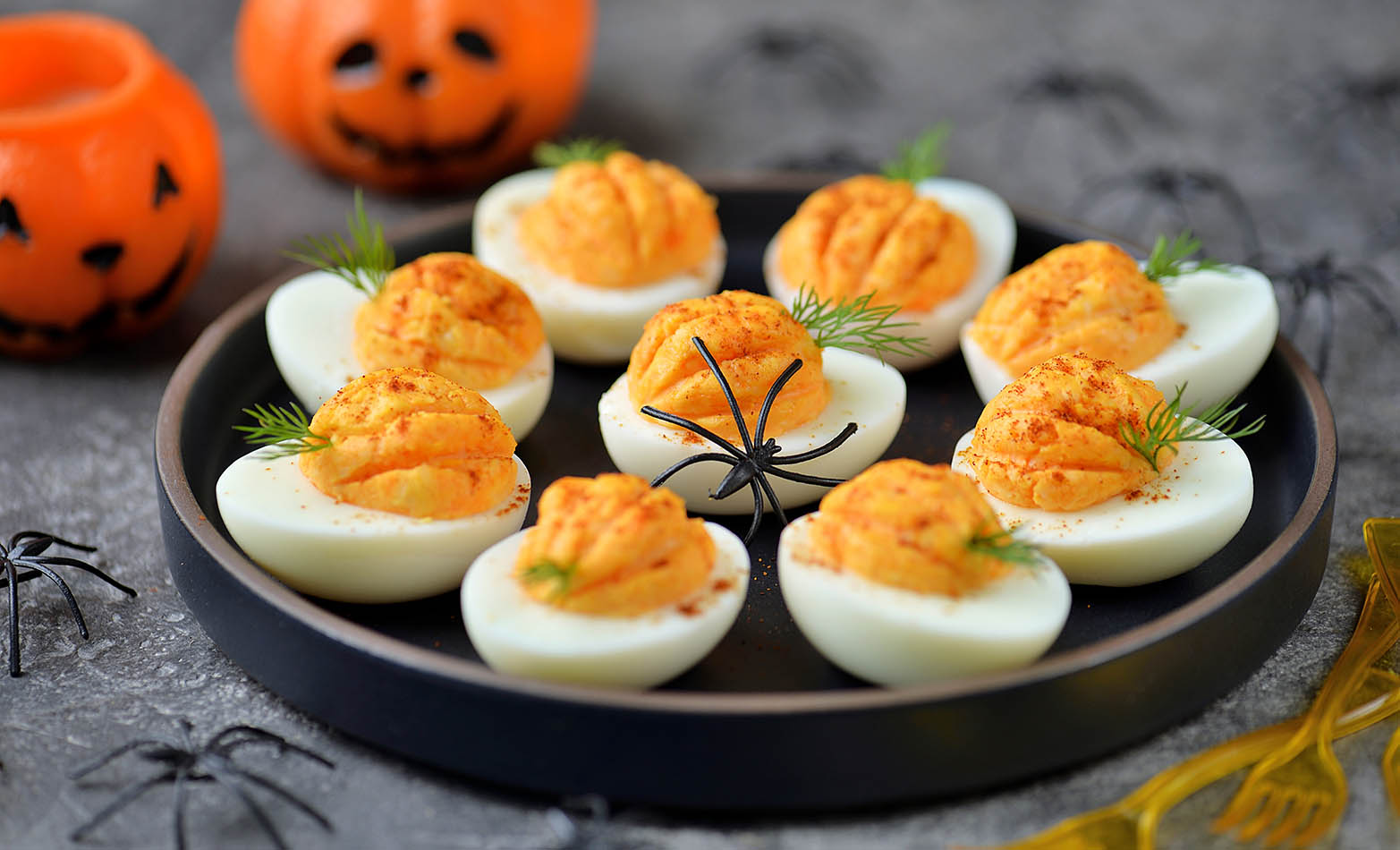 Pumpkin deviled eggs