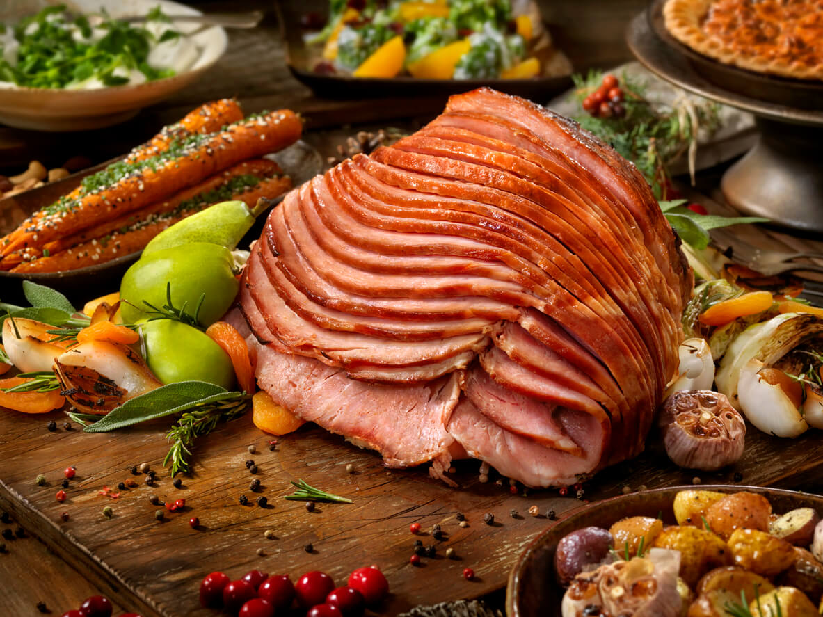 Maple Glazed Spiral Ham Turkey Dinner