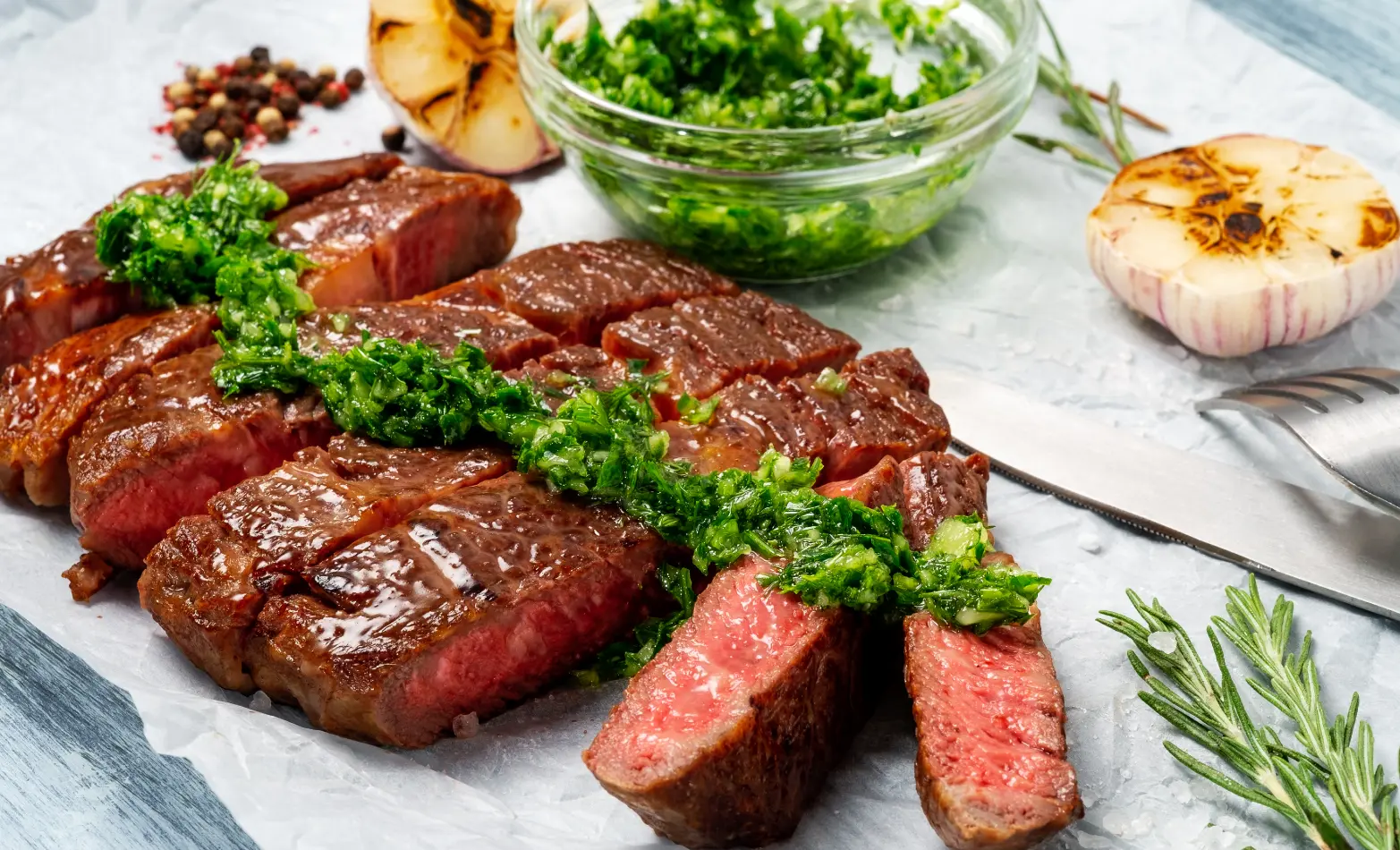 Chimichurri grilled flank steak