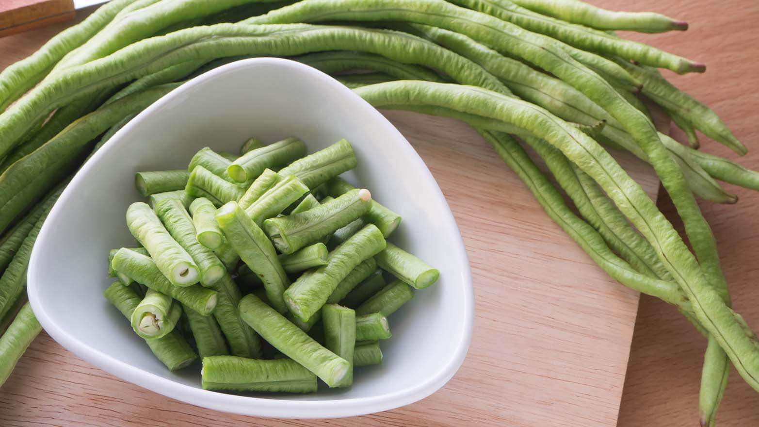 Yardlong beans summer vegetable.
