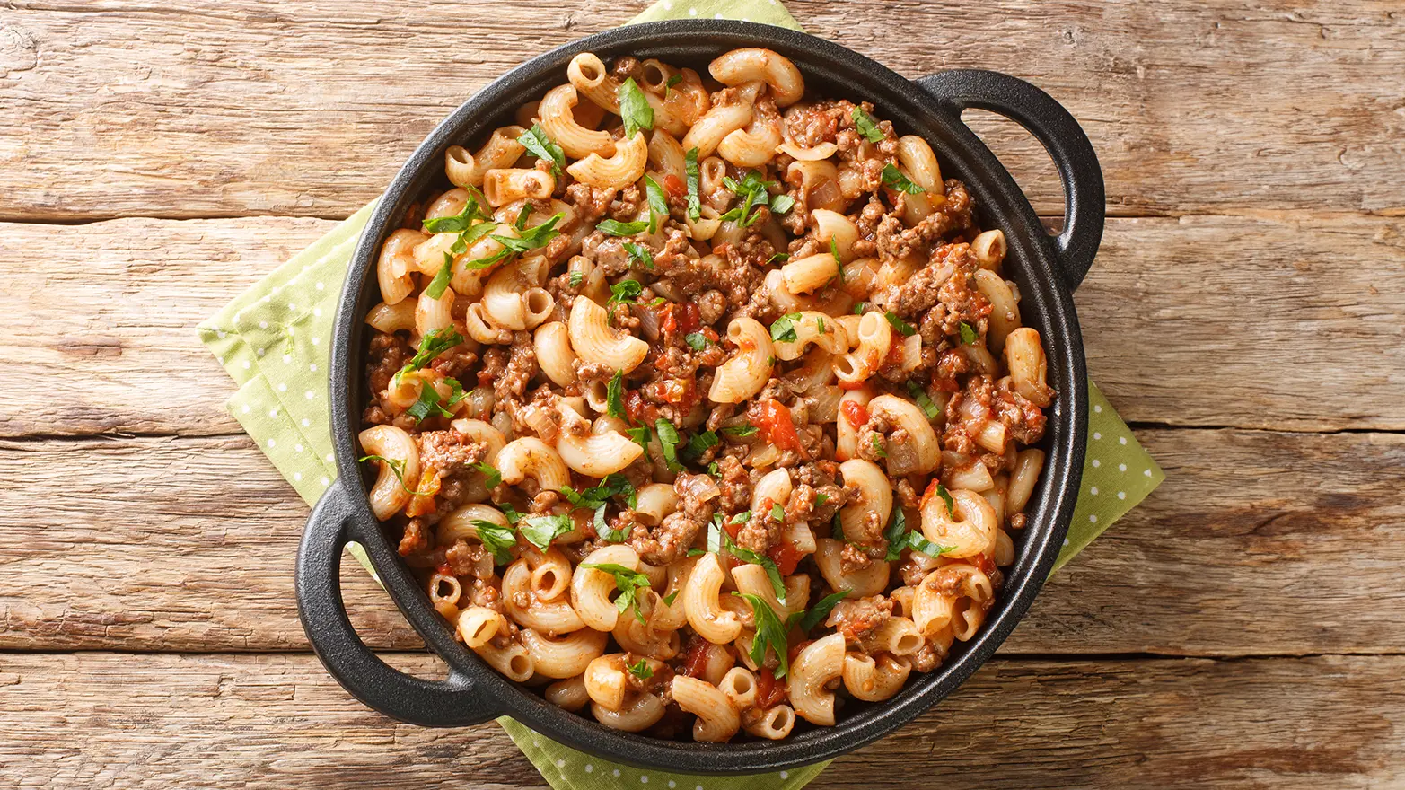 chickpea pasta with meat sauce