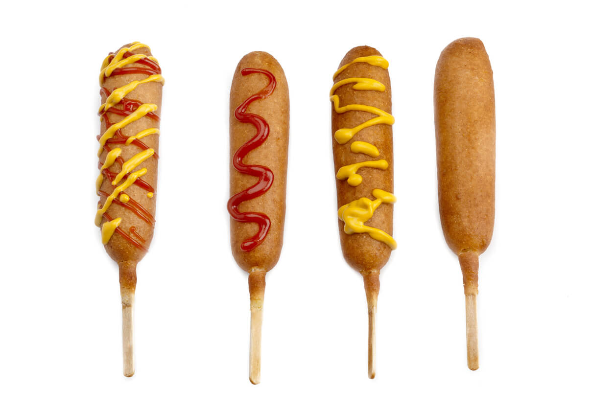 corndog with different toppings