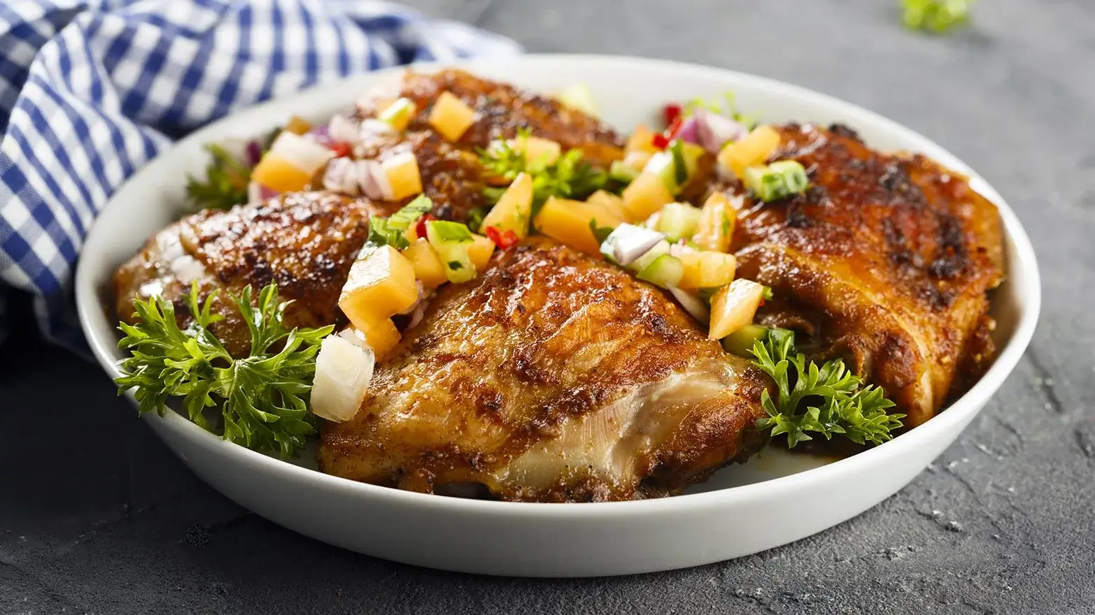 Hawaiian huli huli Chicken with pineapple salsa
