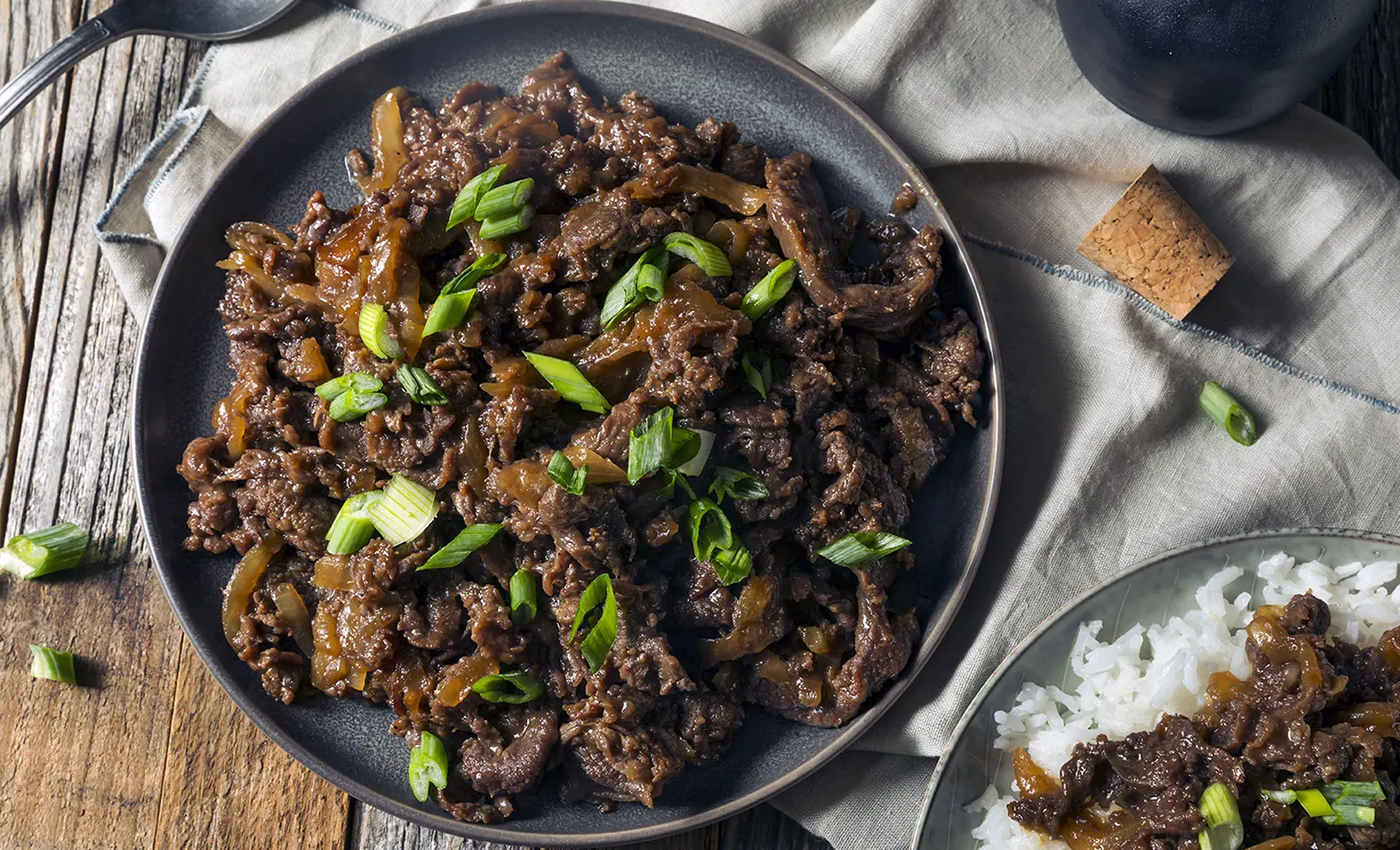close up photo of a plate of tender Korean beef