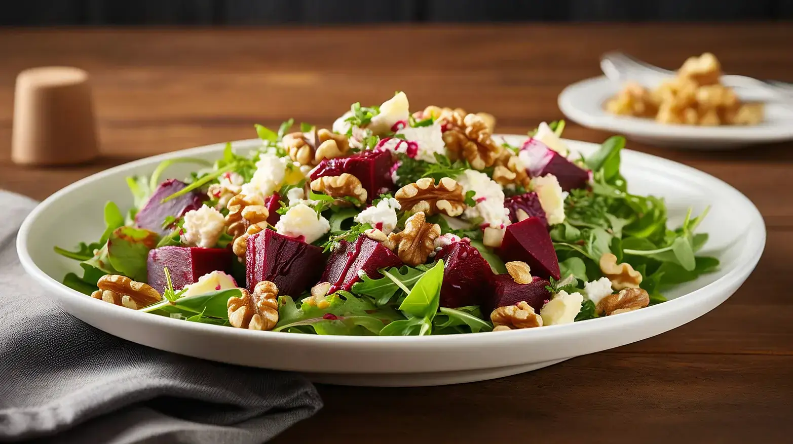 crunchy beet salad with walnuts