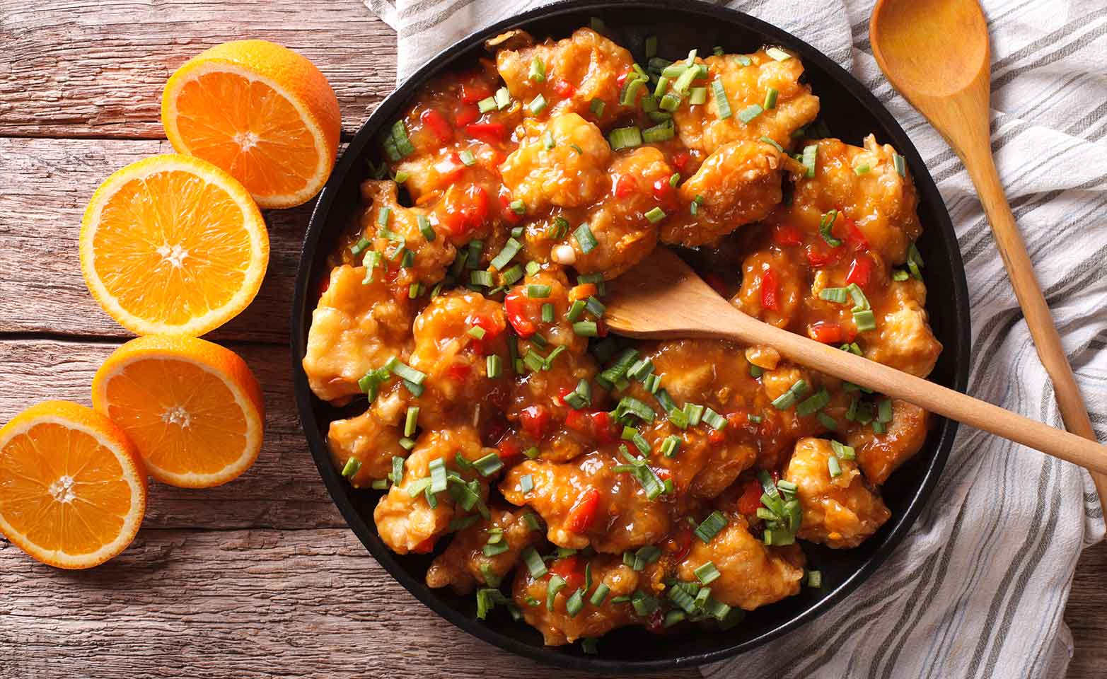 Stock image of orange chicken