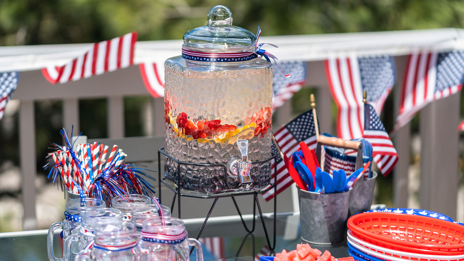Memorial Day themed drink dispensers