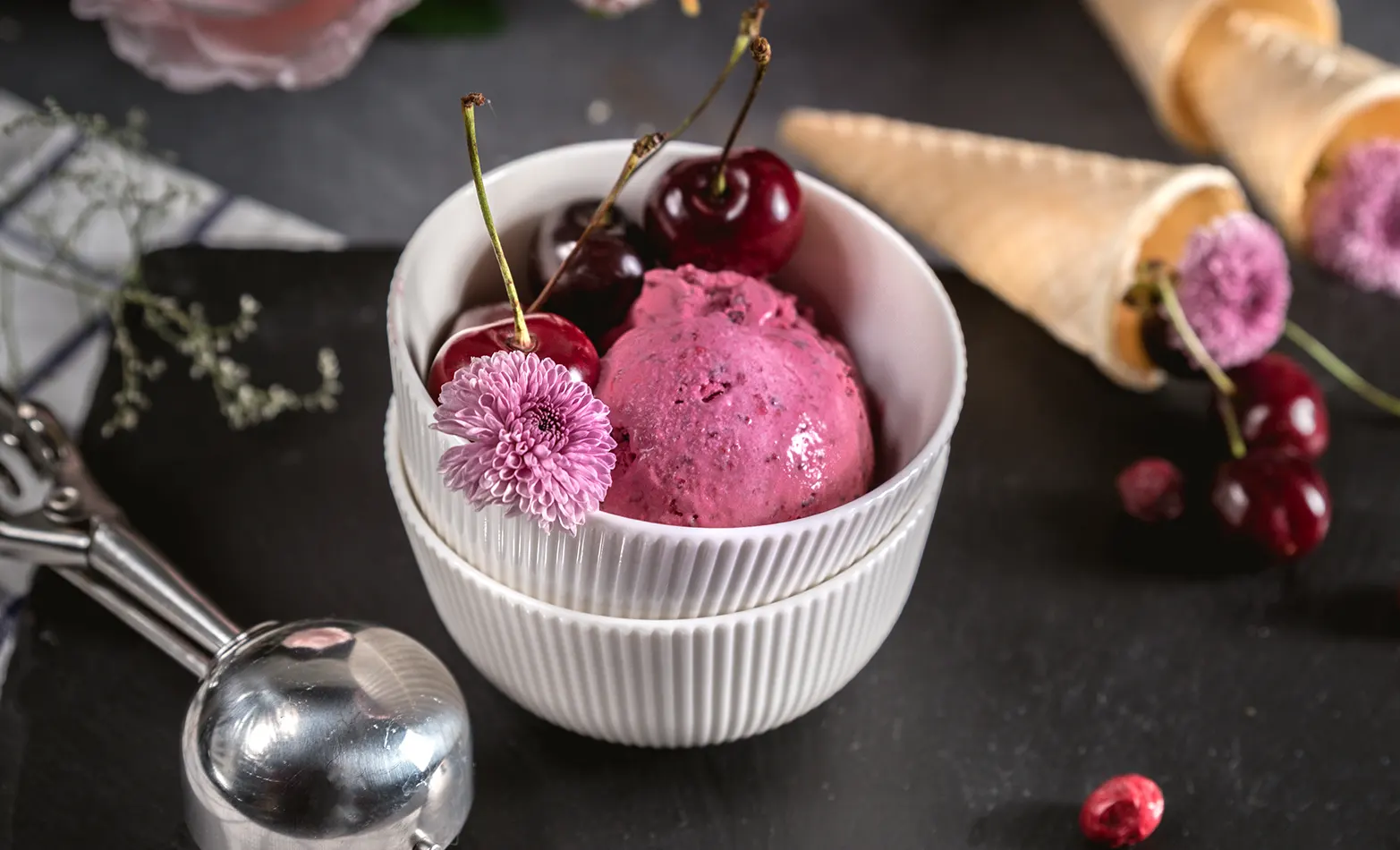 homemade cherry ice cream