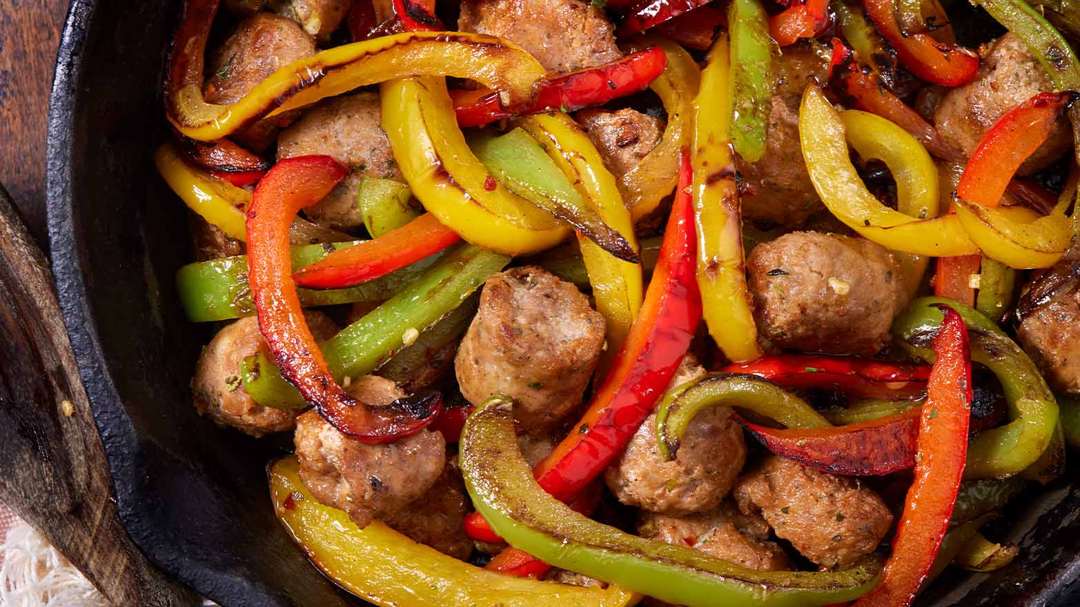 colorful peppers and sausage