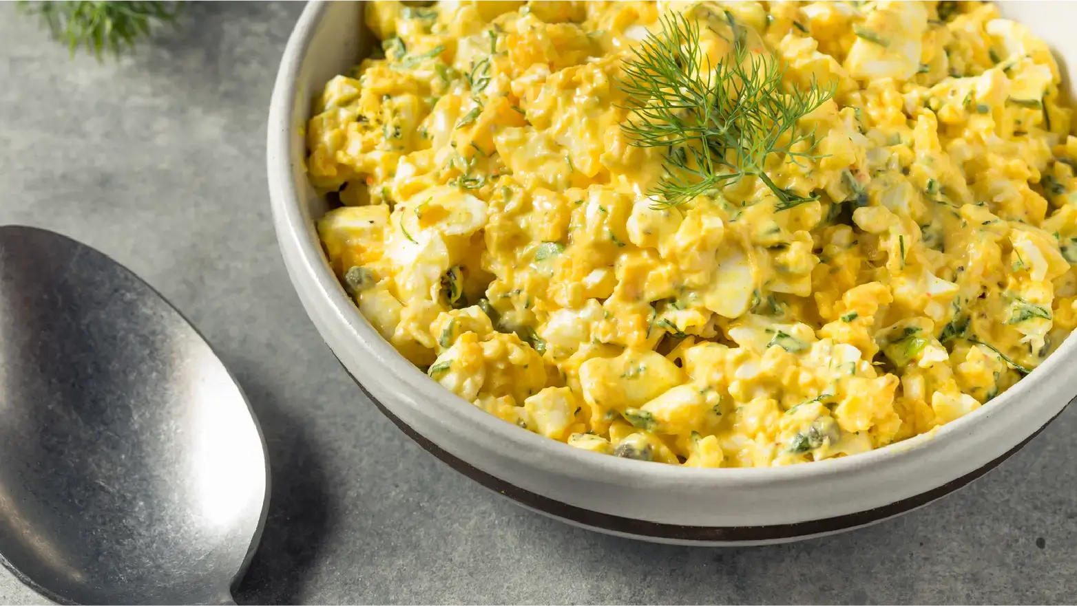 large bowl of egg salad made with greek yogurt