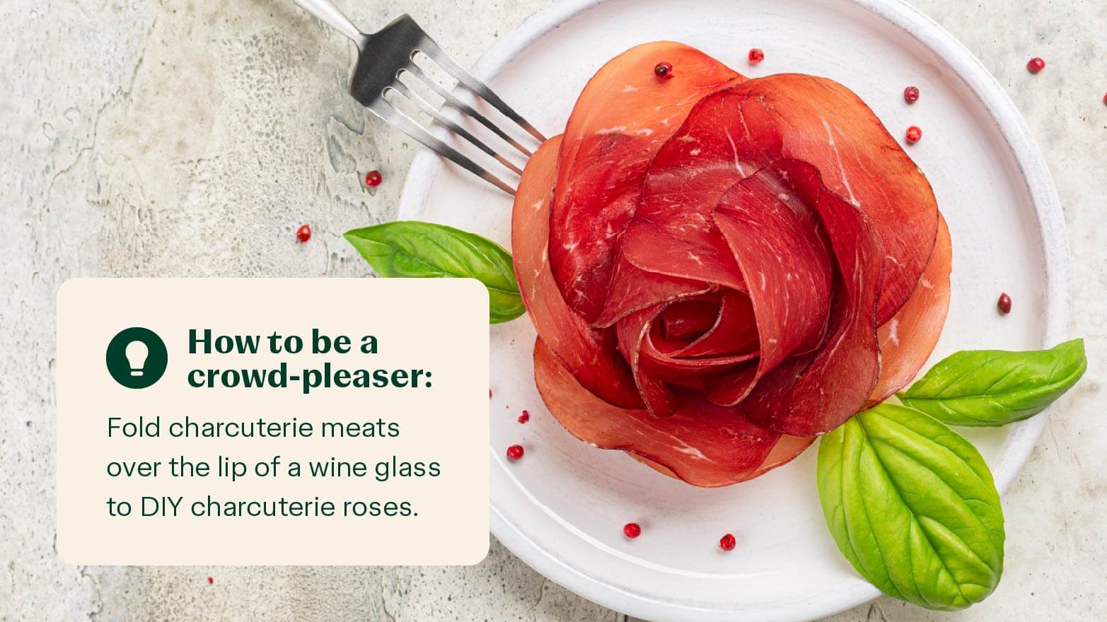 Folded charcuterie rose