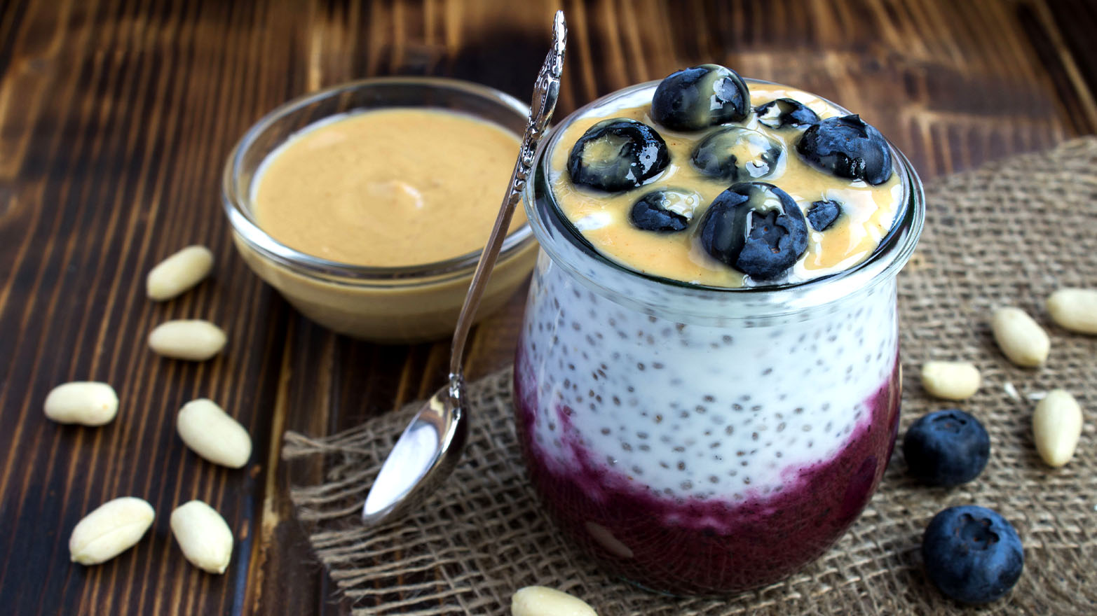 blueberry almond butter overnight oats