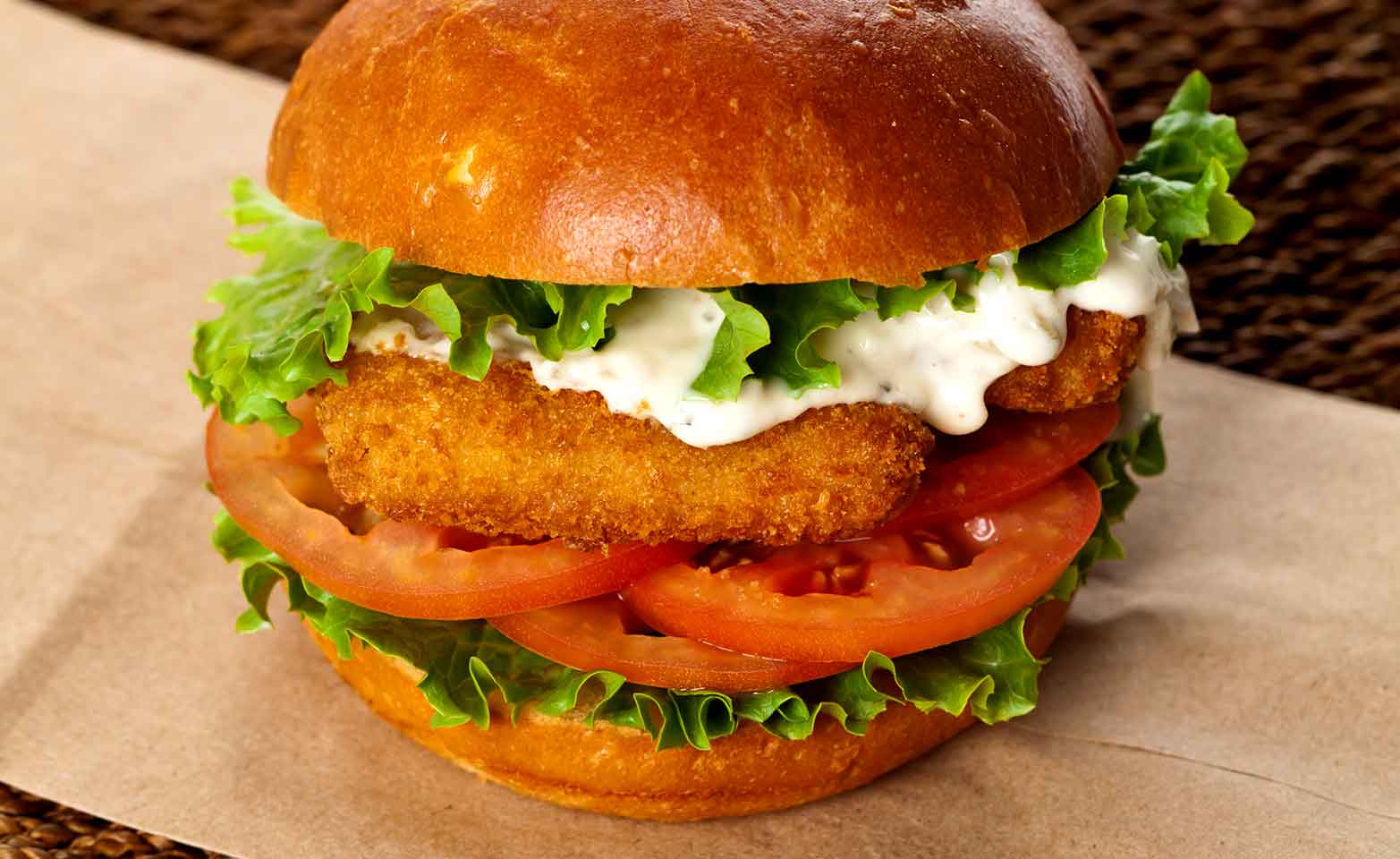 Stock image of crispy chicken sandwich