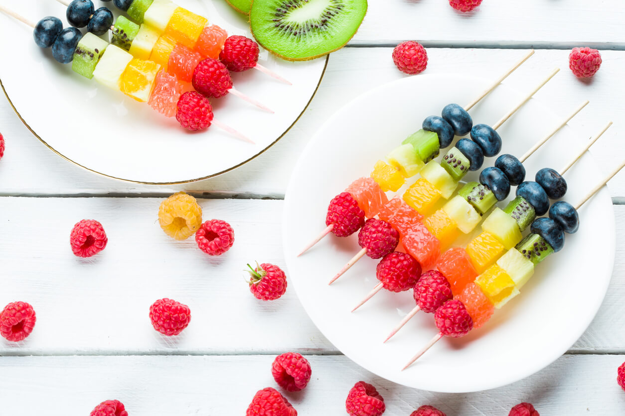 Fresh summer fruits on sticks