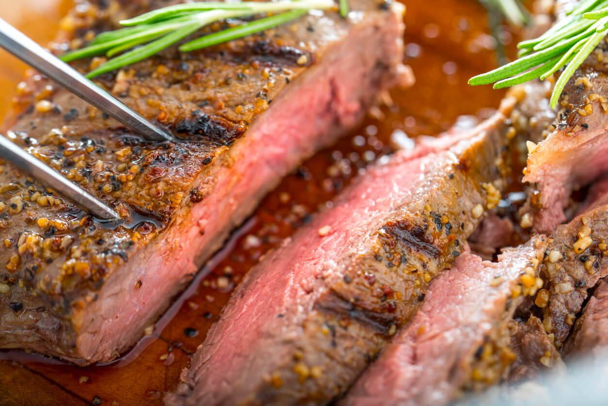 Grilled Steak with seasoning