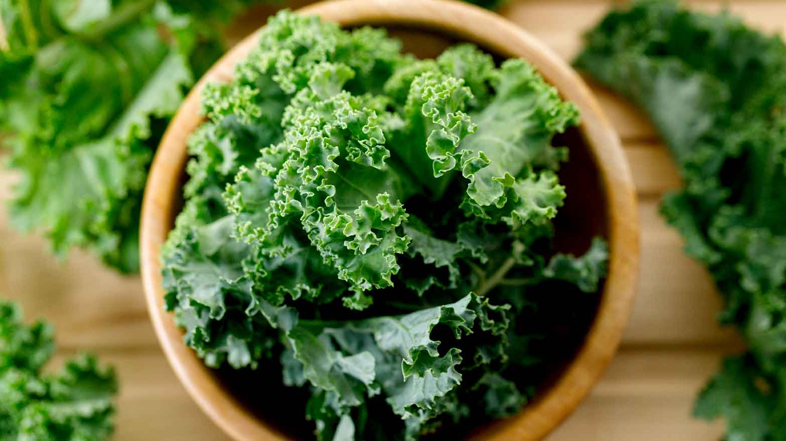 Kale in a brown bowl