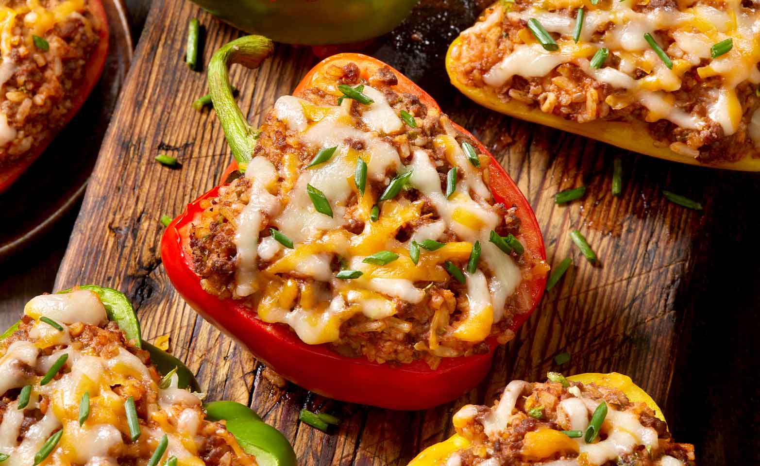 Stock image of stuffed bell peppers