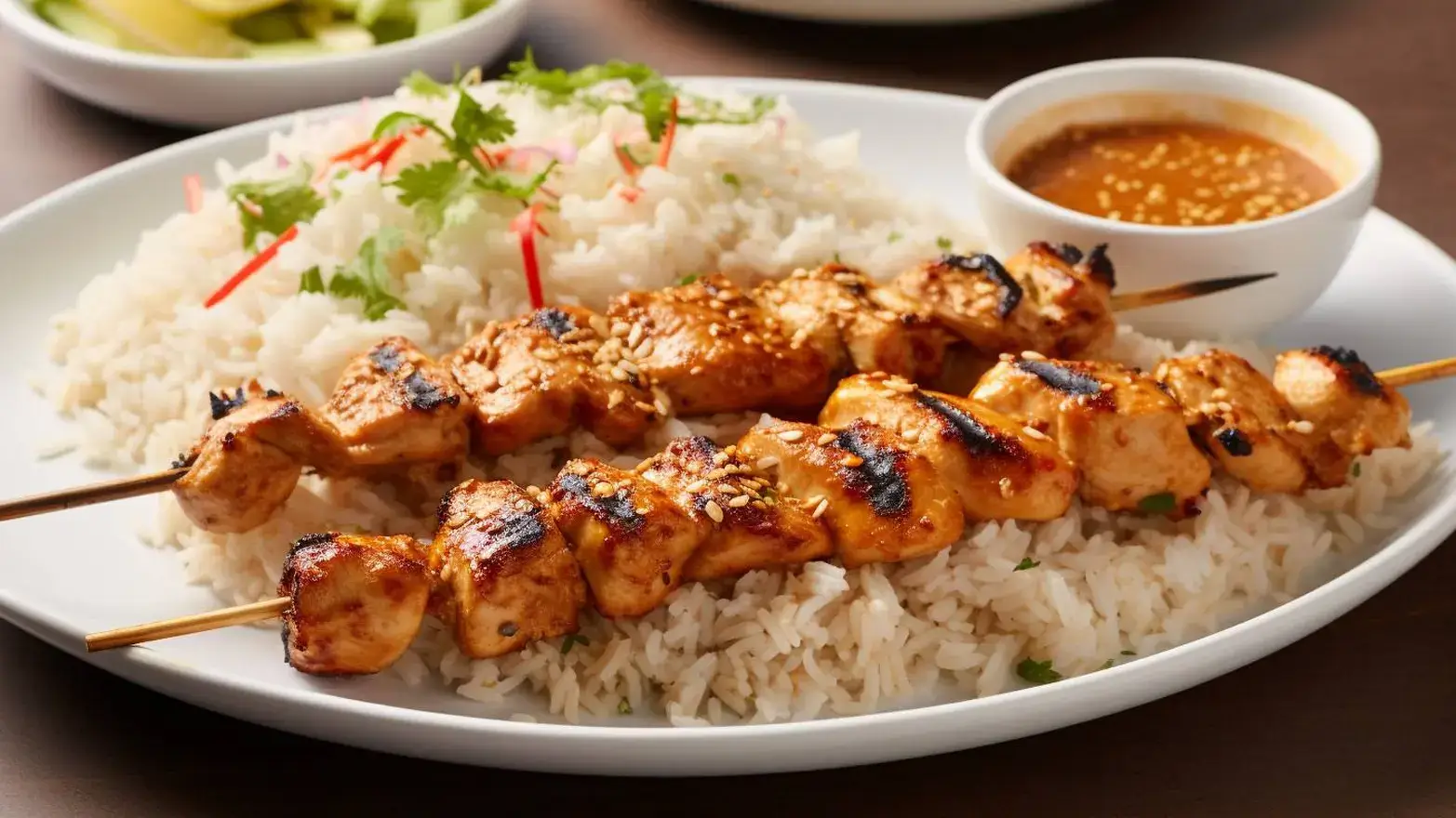 Tofu satay with peanut sauce