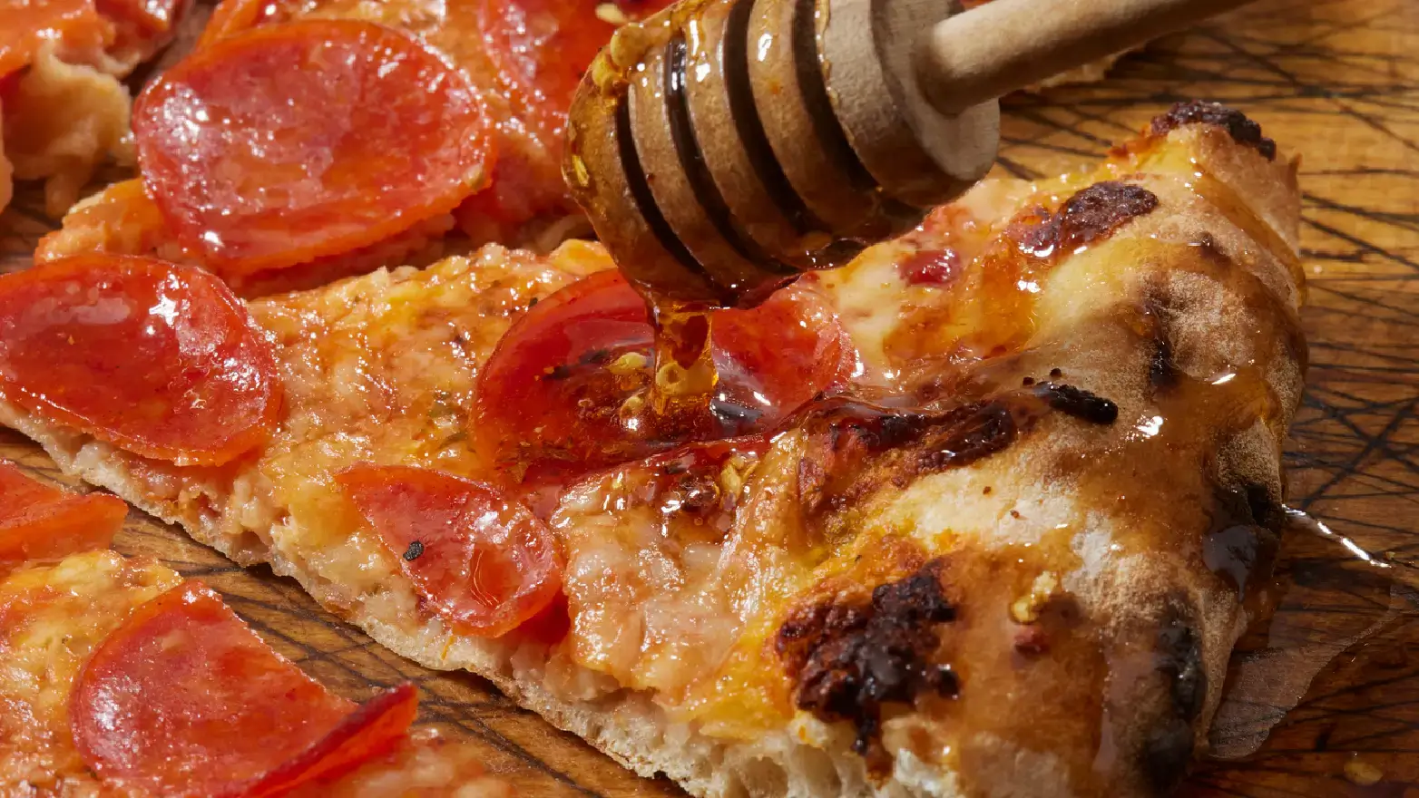 Hot honey pepperoni pizza