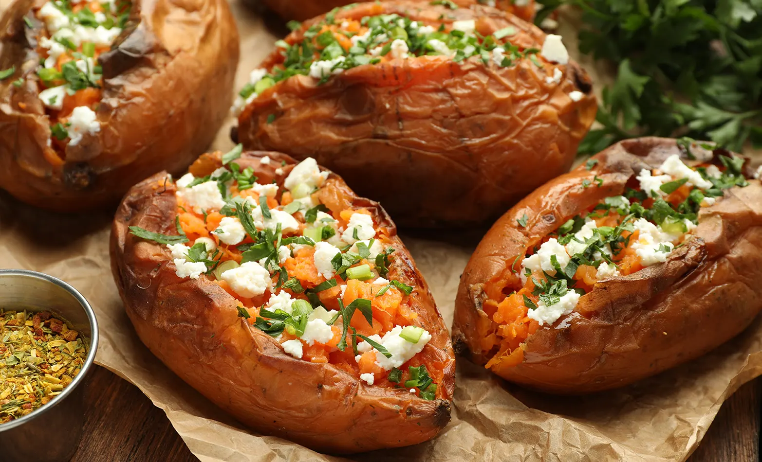 crunchy maple baked sweet potatoes
