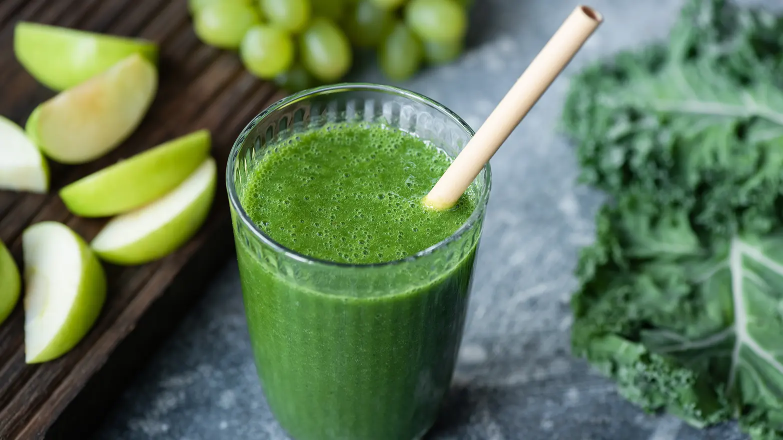 Photo of green kale smoothie