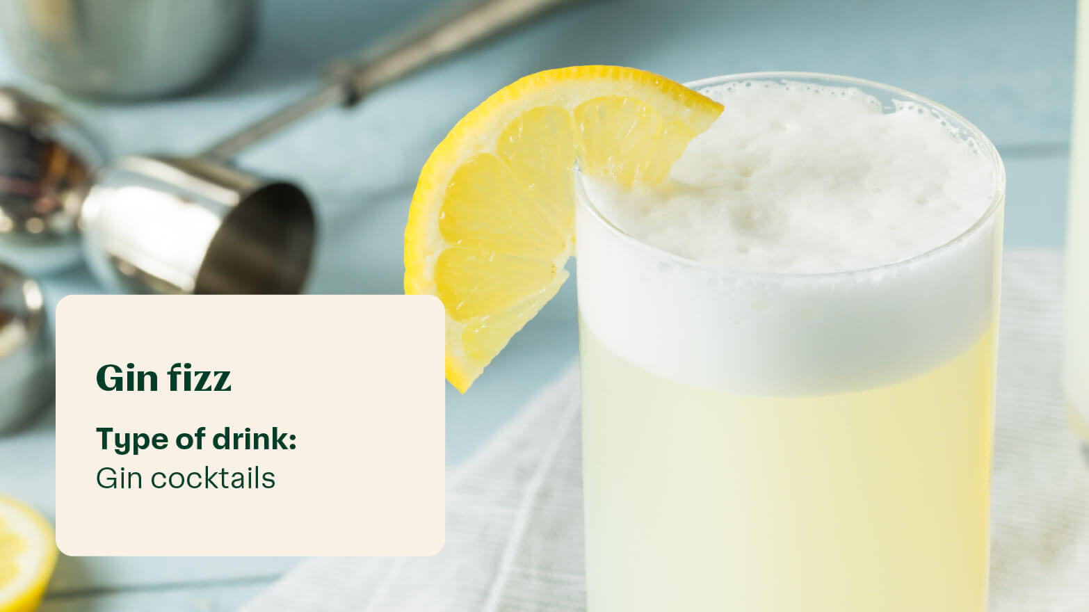 Gin fizz summer cocktail.